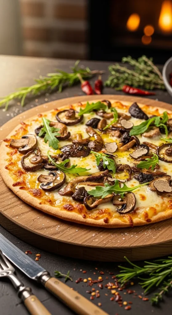 Mushroom and Truffle Oil Flatbread