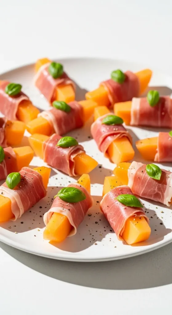 Prosciutto Wrapped Melon Bites