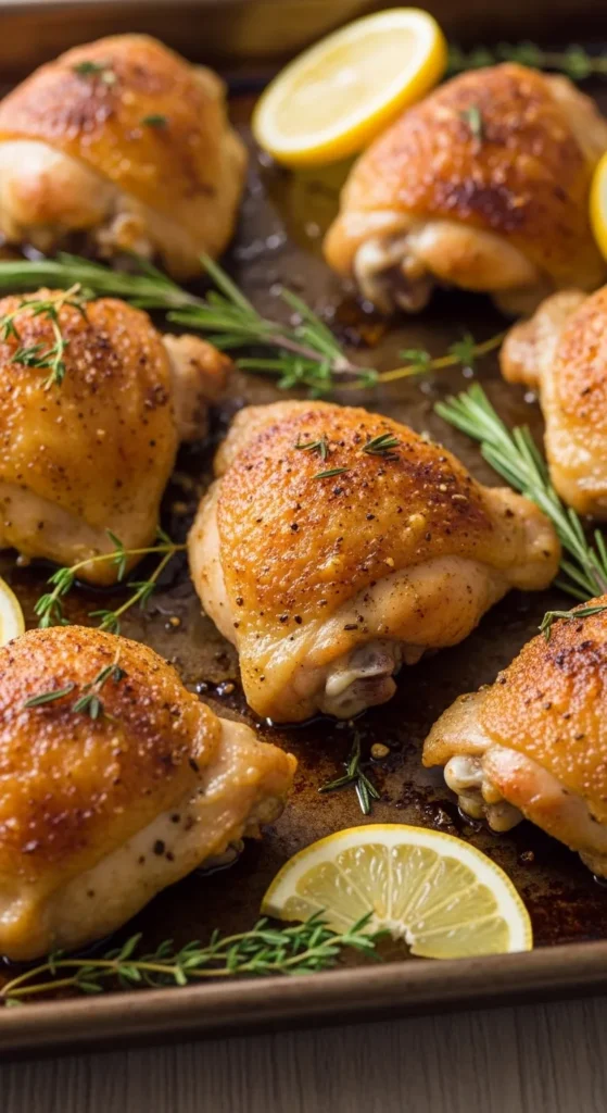 Baked Garlic Turmeric Chicken Thighs