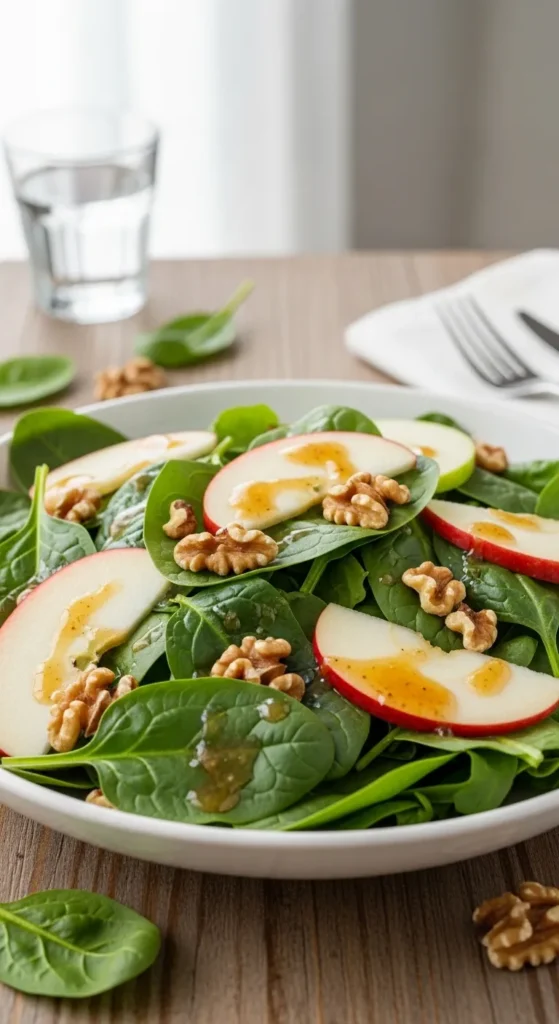 Apple Walnut Spinach Salad