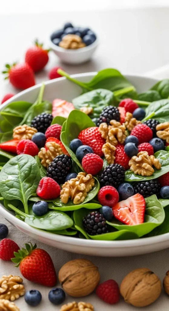 Walnut and Berry Spinach Salad