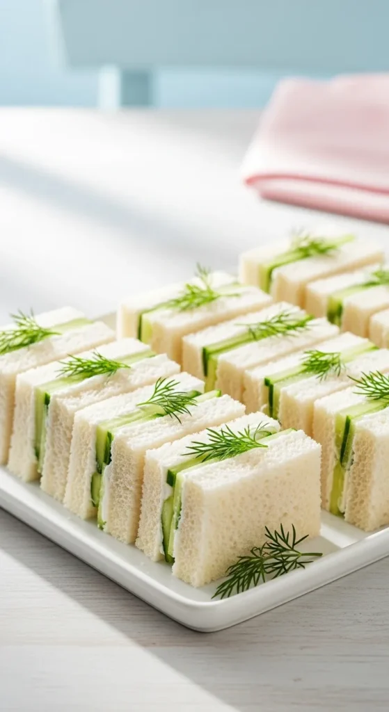 Classic Cucumber Cream Cheese Finger Sandwiches
