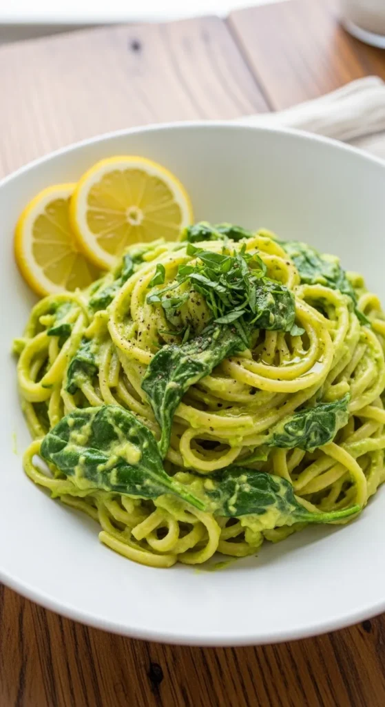Creamy Avocado Spinach Pasta