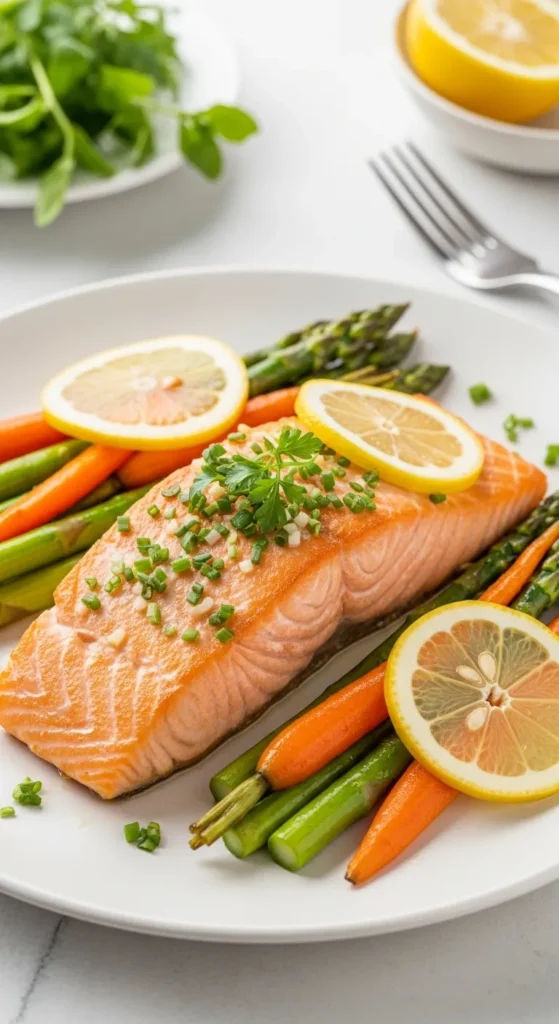 Lemon Garlic Salmon with Veggies