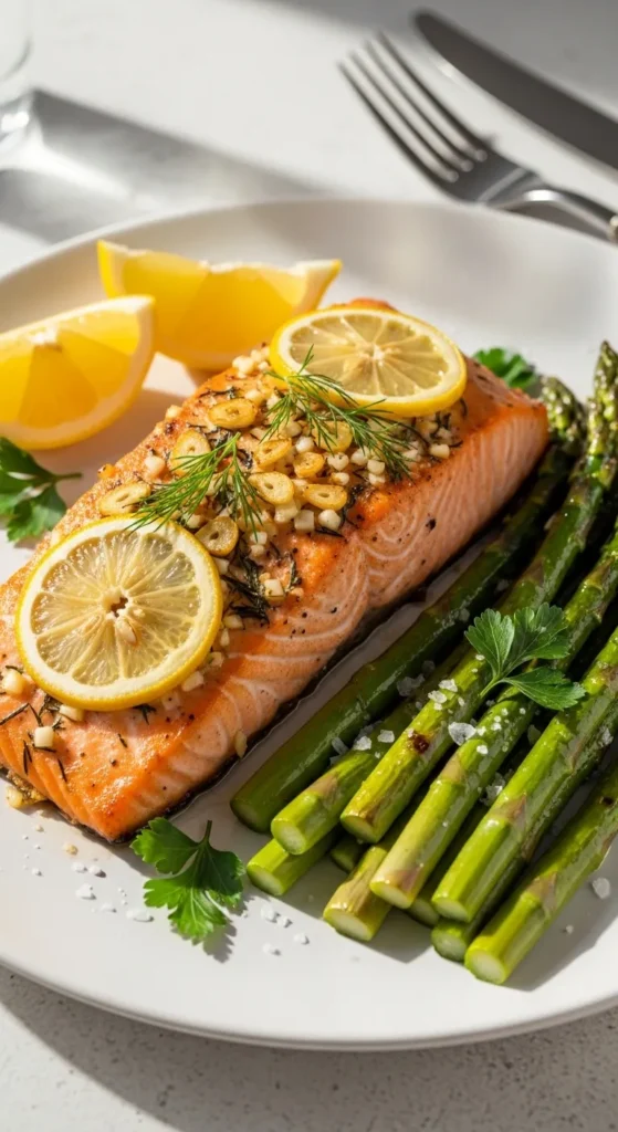 Lemon Garlic Salmon with Asparagus
