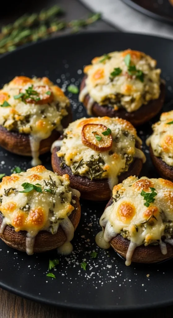 Stuffed Mushrooms with Cheese and Herbs