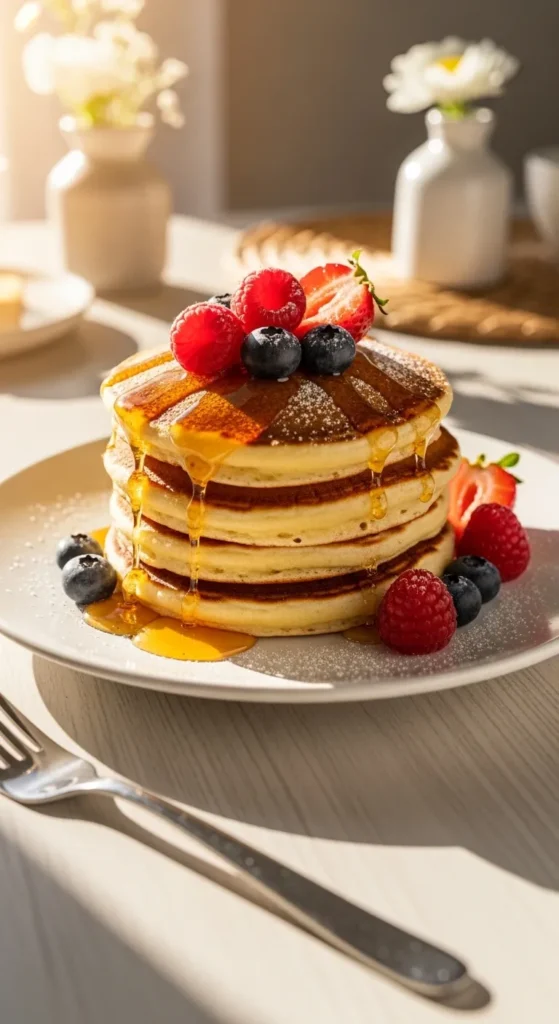 Quick Pancakes with Honey Drizzle