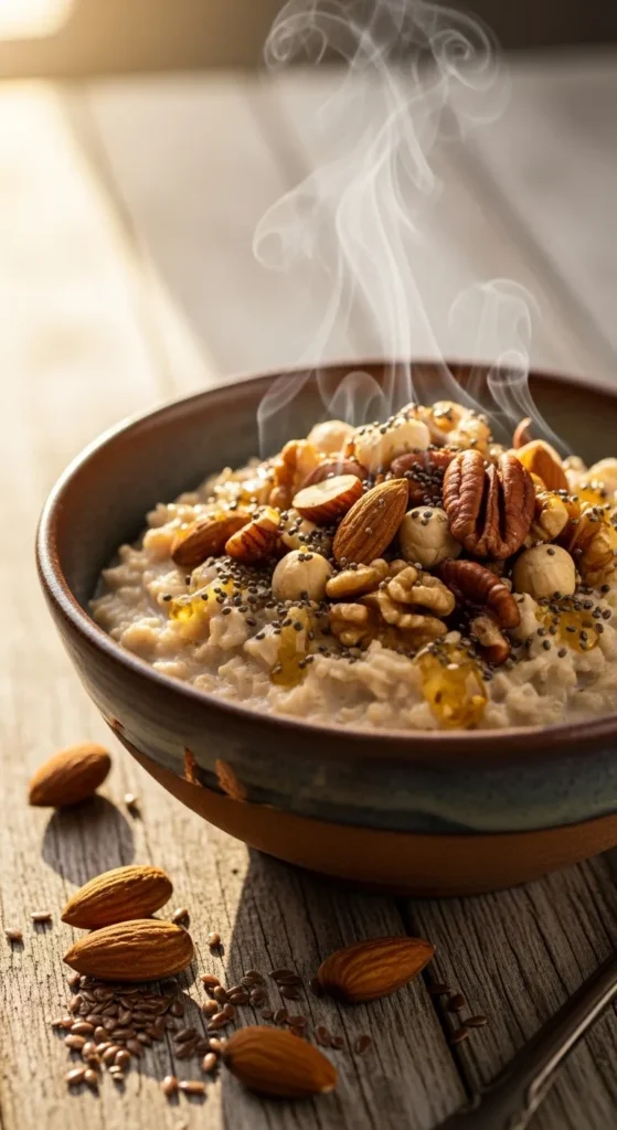 Protein Packed Oatmeal with Nuts and Seeds