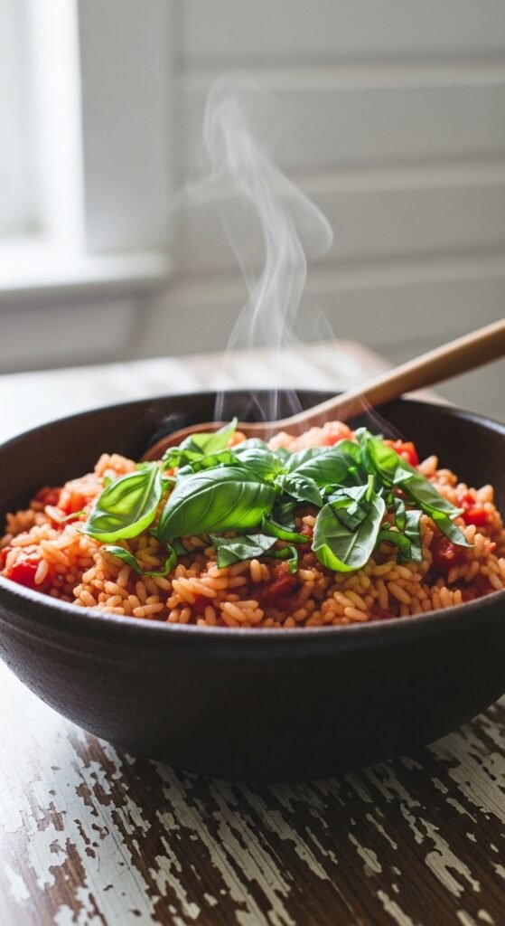One Pot Tomato Basil Rice