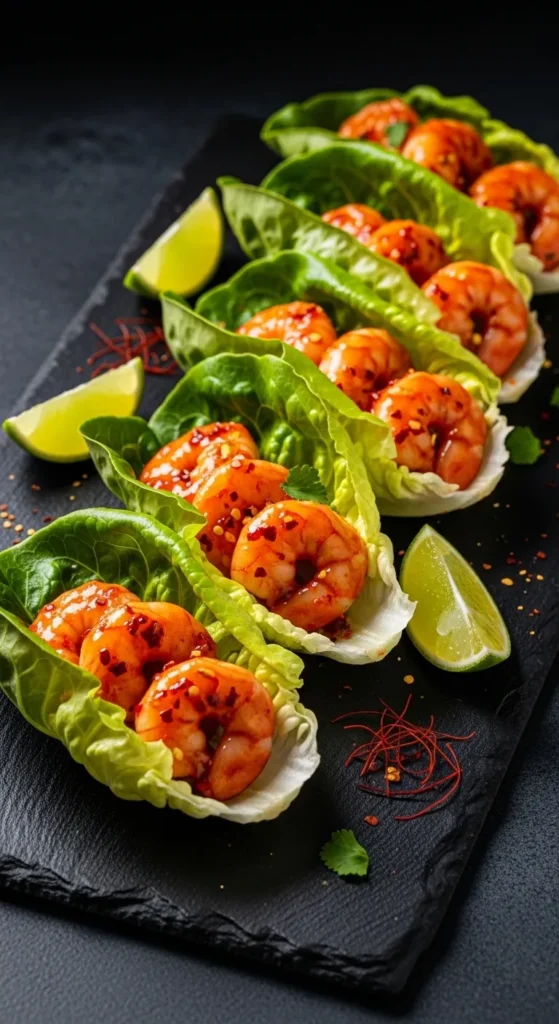 Spicy Shrimp Lettuce Wraps