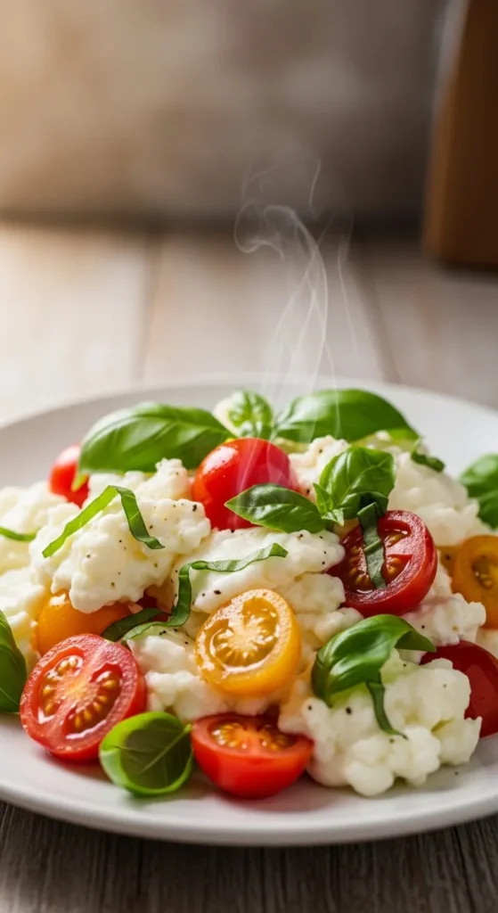 Tomato Basil Egg White Scramble
