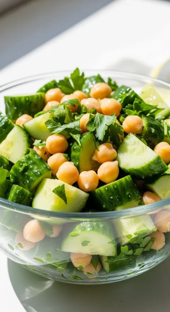 Cucumber Chickpea Salad