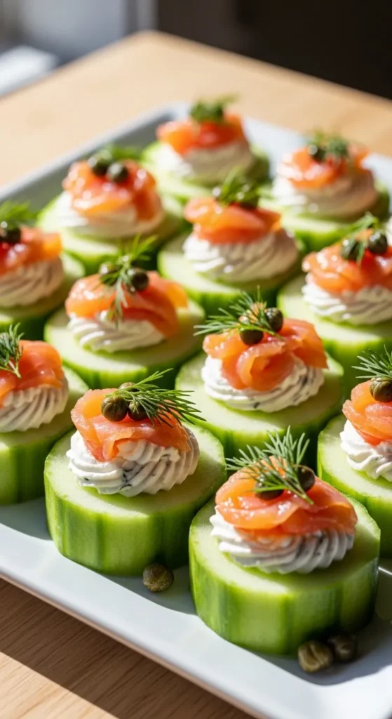 Smoked Salmon Cucumber Rounds