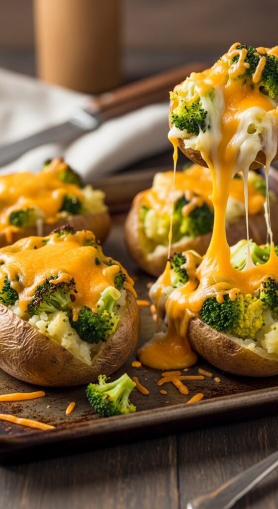 Cheesy Broccoli Baked Potatoes