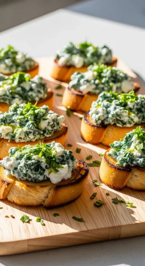Spinach and Ricotta Crostini
