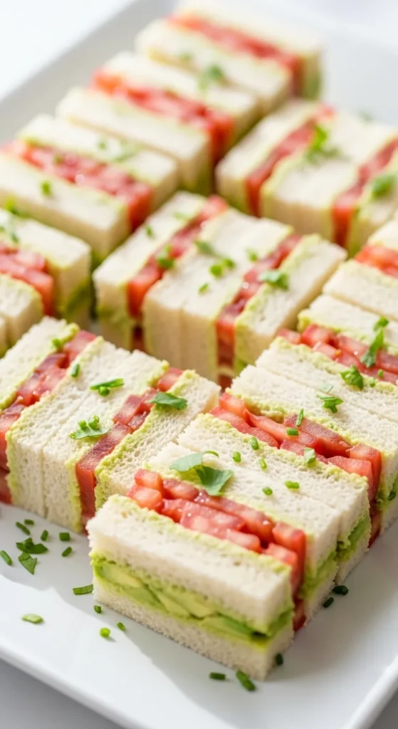 Avocado and Tomato Finger Sandwiches