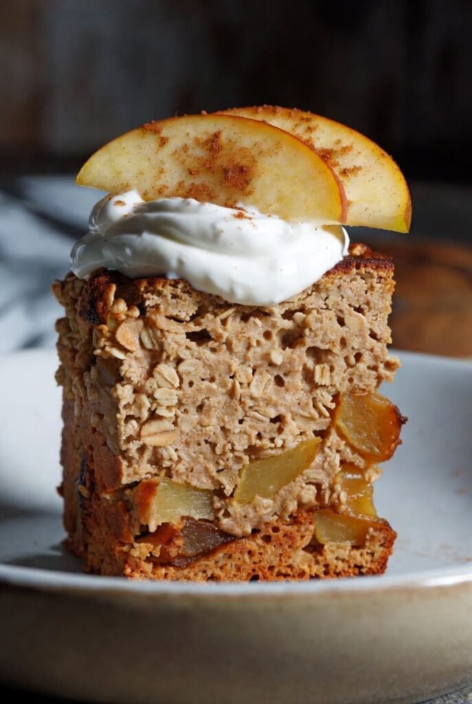 Apple Cinnamon Baked Oatmeal with Yogurt Swirl