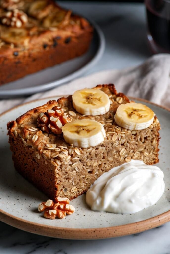 Banana Bread Style Baked Oats