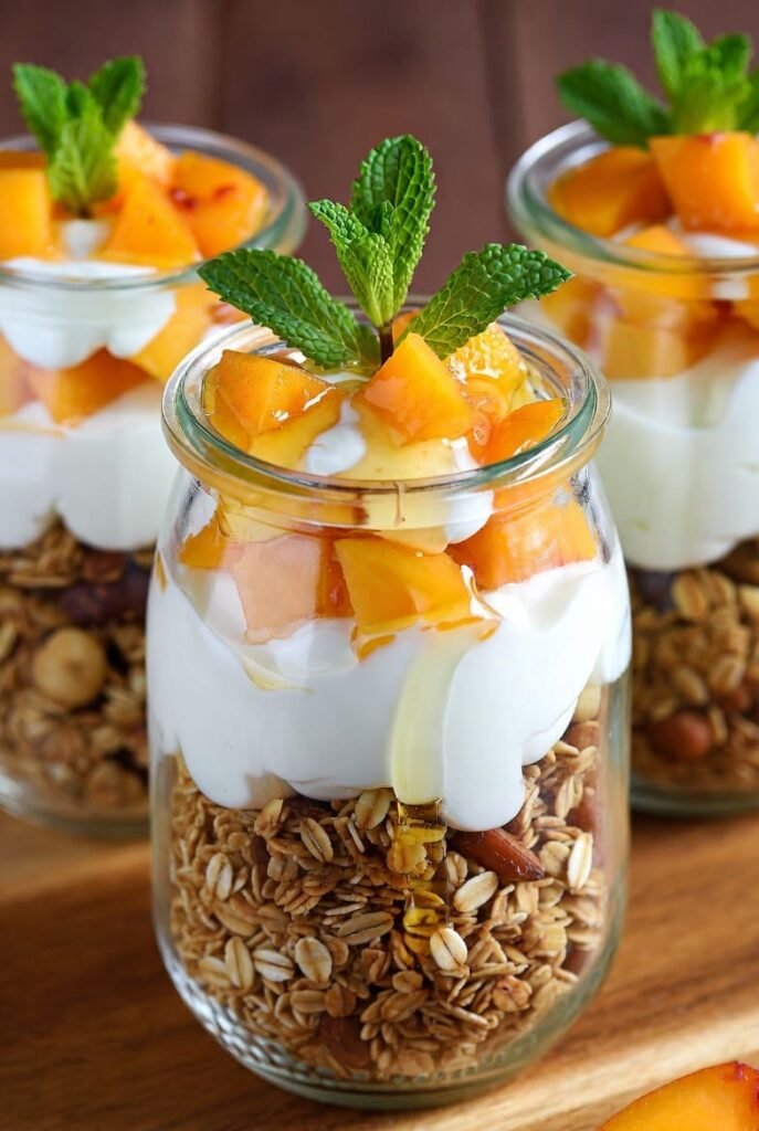 Build Your Own Peach Yogurt Parfaits