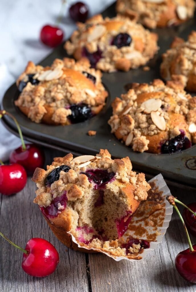Cherry Streusel Breakfast Muffins