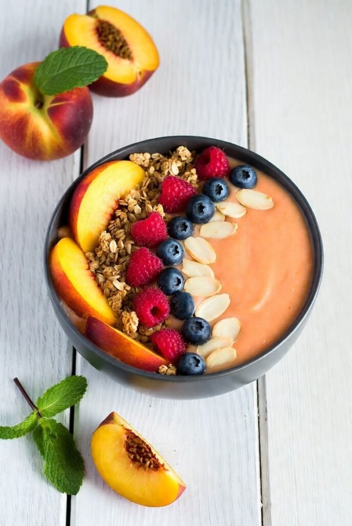 Creamy Peach Smoothie Bowls