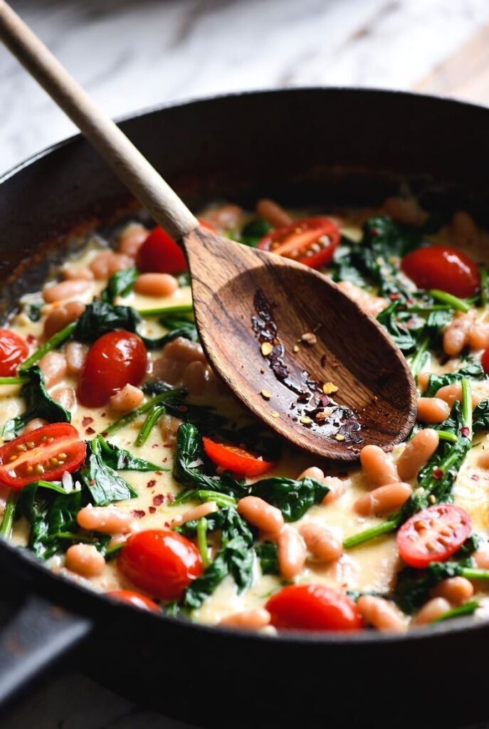 Creamy Tuscan White Bean Skillet