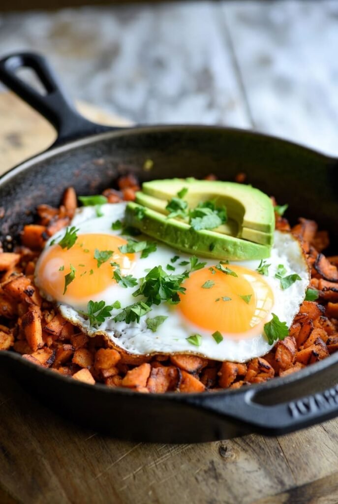Crispy Sweet Potato Egg Hash