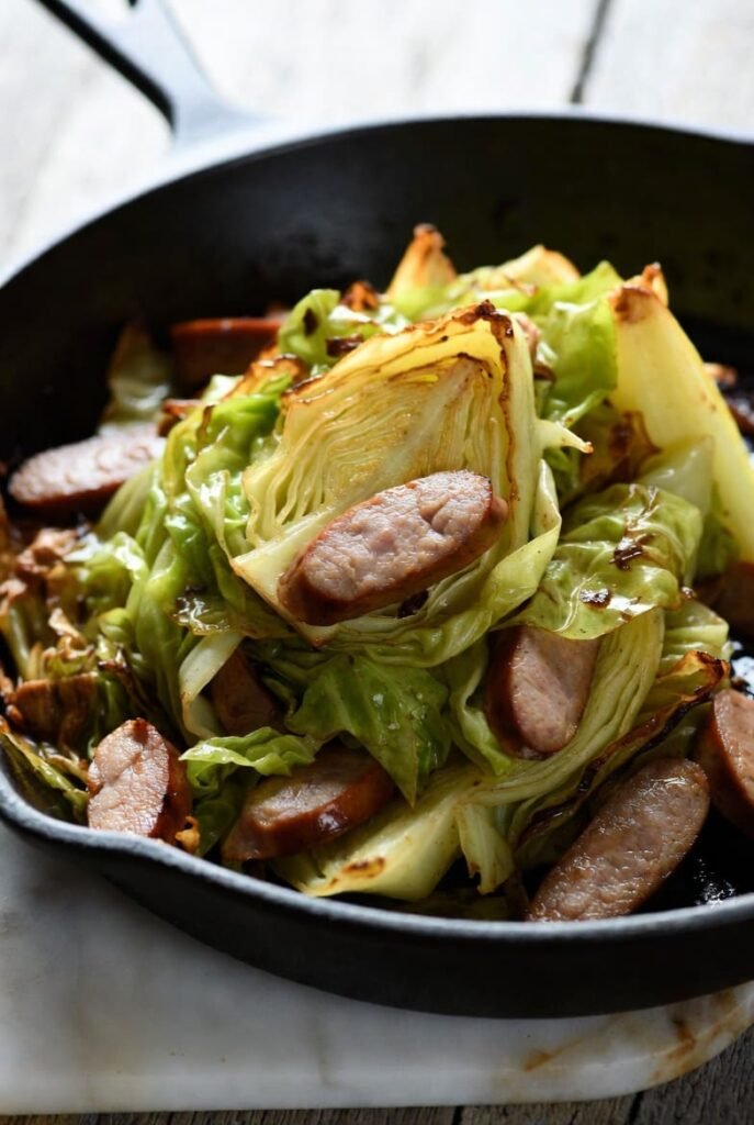 Fried Cabbage with Turkey Sausage