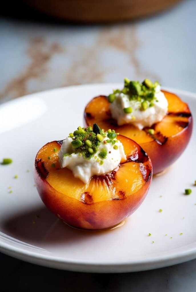 Grilled Nectarines with Mascarpone Cream