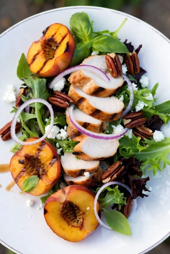 Grilled Peach Chicken Salad