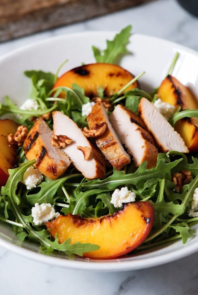 Grilled Peach and Chicken Salad