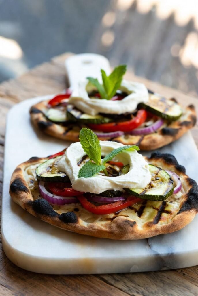 Grilled Veggie and Whipped Feta Flatbreads