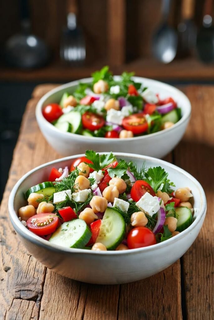 Hearty Summer Chickpea Salad Bowls