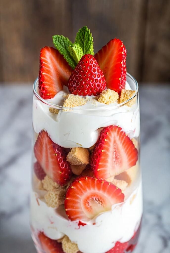 Layered Strawberry Shortcake Parfaits