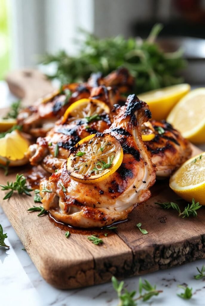 Lemon Garlic Grilled Chicken Thighs