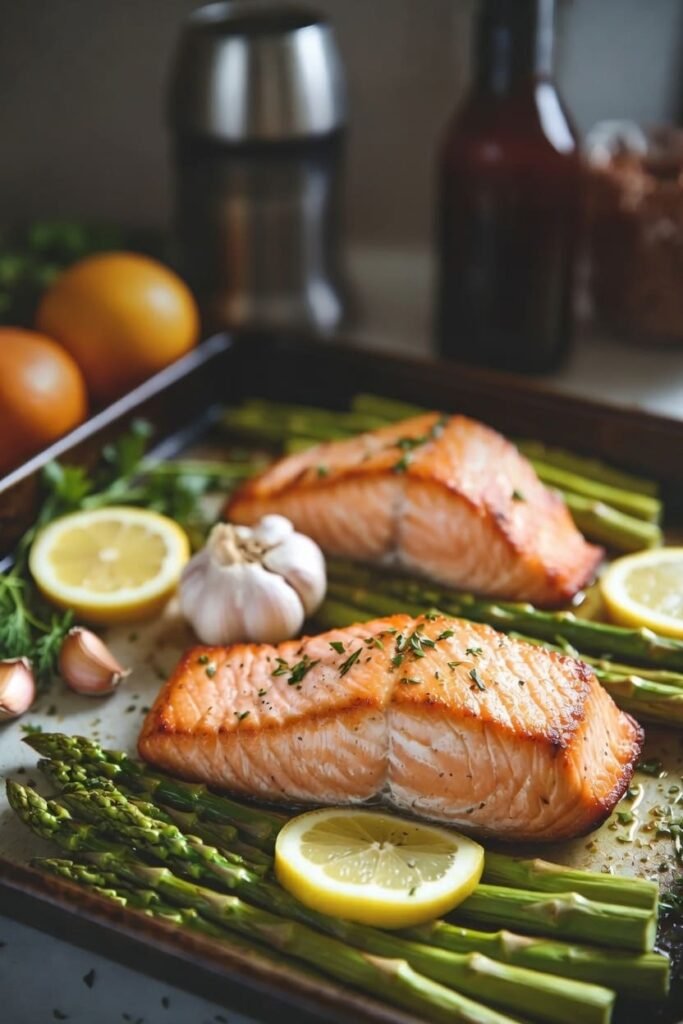 Lemon Garlic Salmon with Asparagus