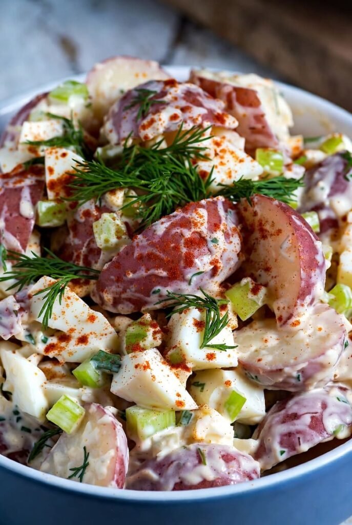 Loaded Patriotic Potato Salad