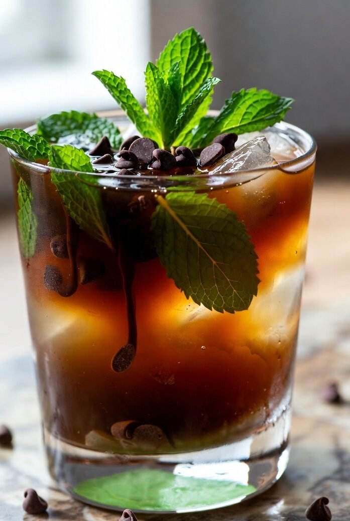 Mint Chocolate Chip Iced Coffee