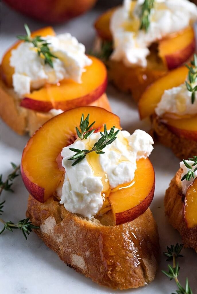 Nectarine Burrata Crostini