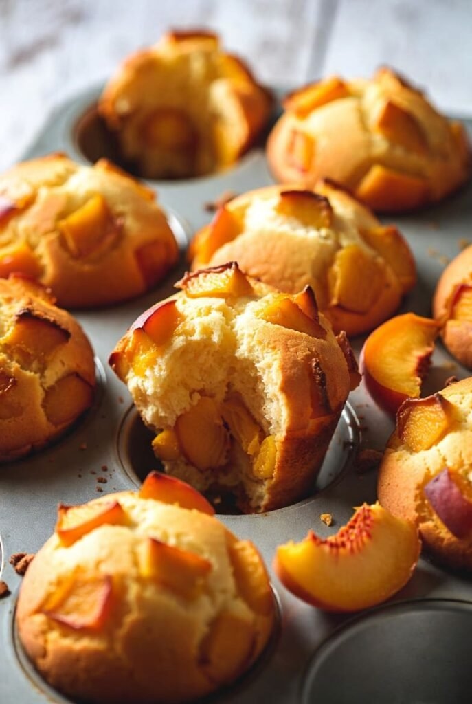 One Bowl Nectarine Muffins