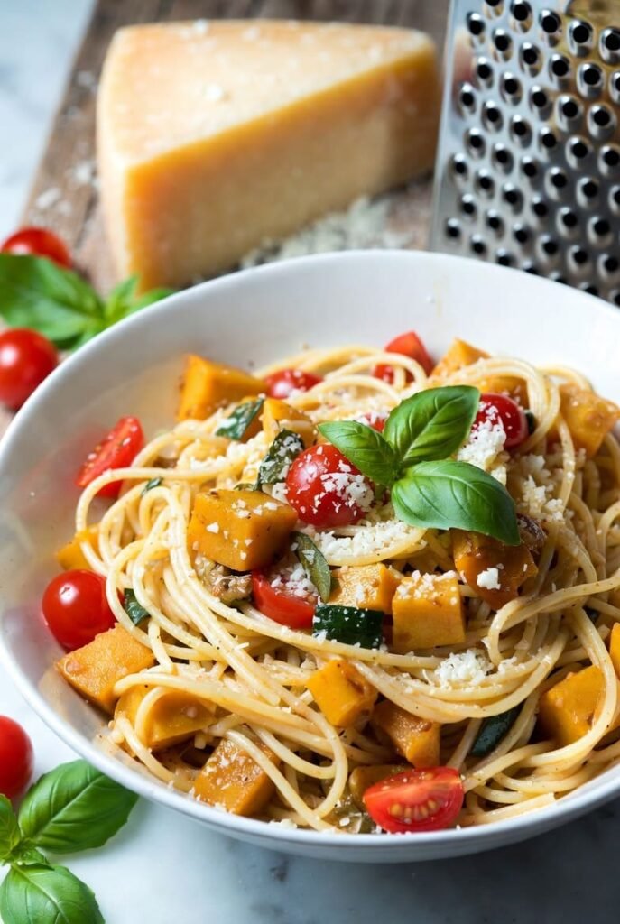 One Pan Patty Pan Squash Pasta