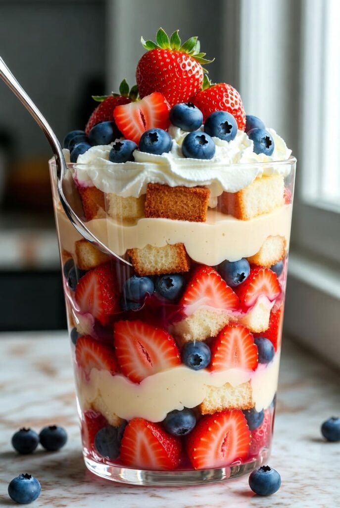Patriotic Berry Trifle