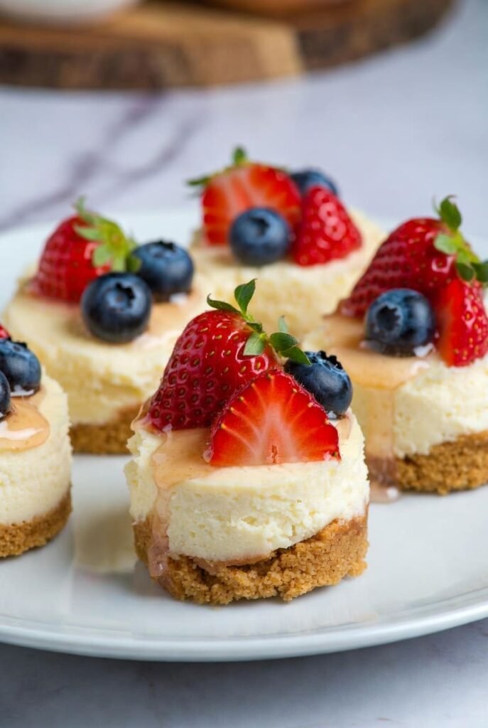 Patriotic No-Bake Cheesecake Bites
