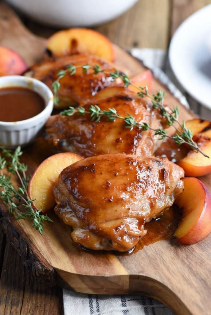 Peach Glazed Chicken Thighs