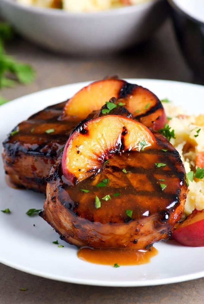 Peach Glazed Pork Chops