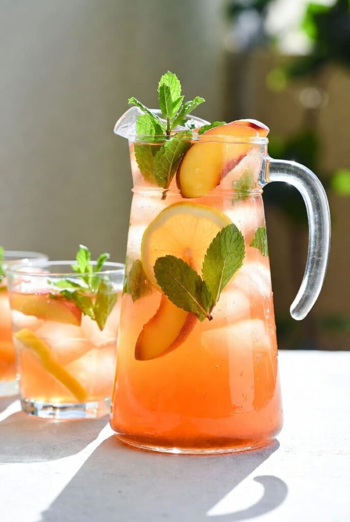 Peach Mint Iced Tea Pitcher
