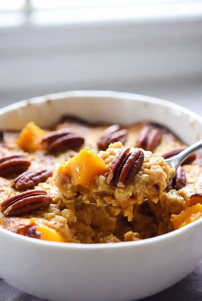 Peach Pecan Baked Oatmeal