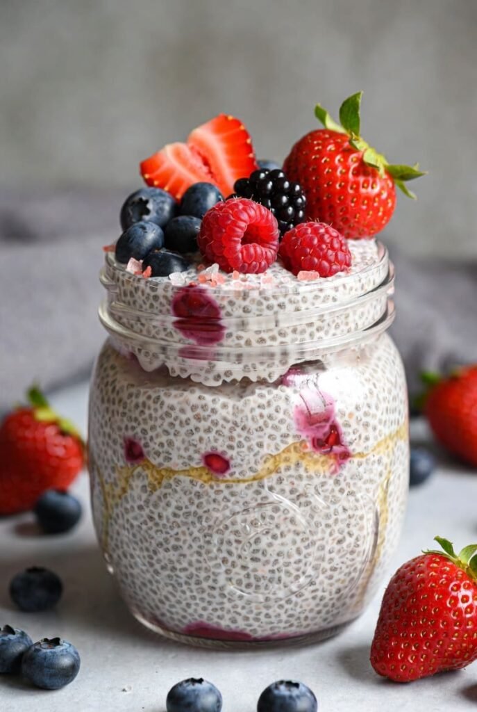Pink Salt Berry Chia Pudding