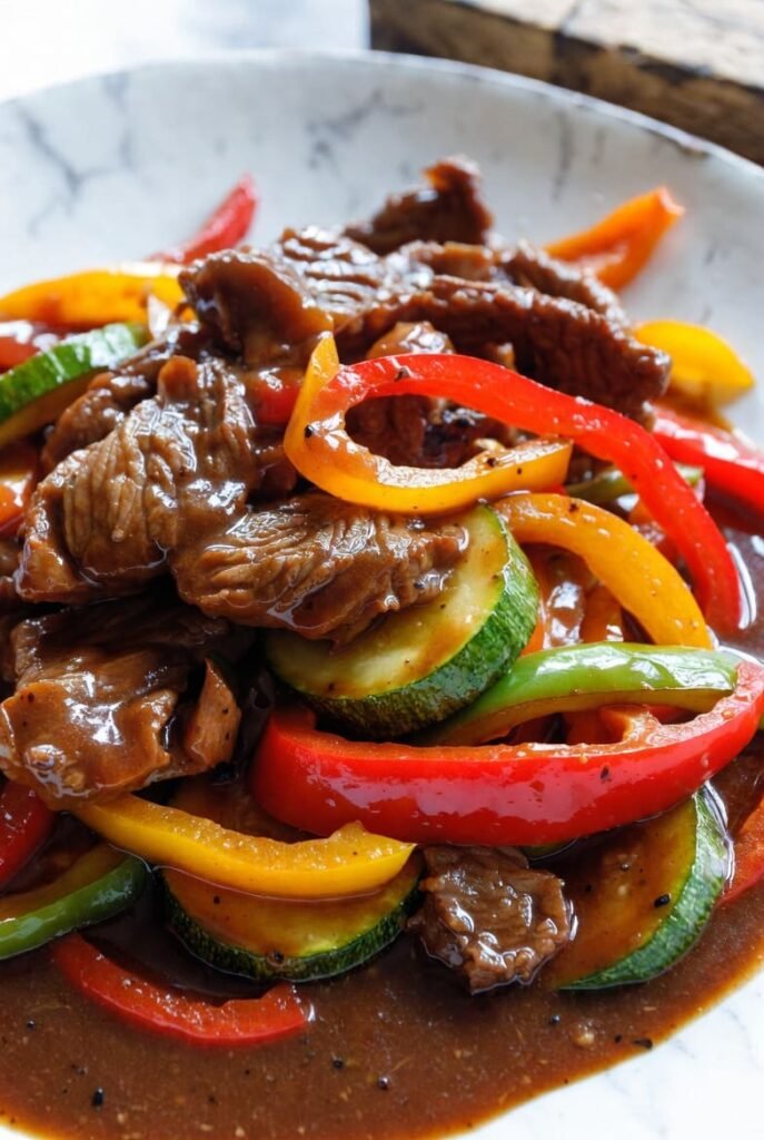 Quick Beef and Summer Pepper Stir Fry