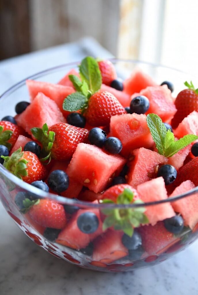 Red White and Blue Fruit Salad
